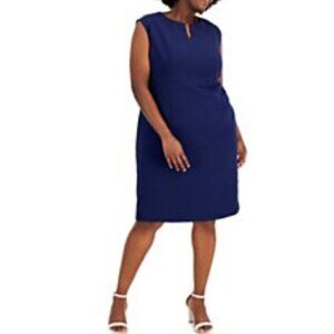 Kasper Sleeveless Sheath Dress, Navy, 18W